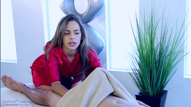 Shy guy on his first massage with Kimmy Granger