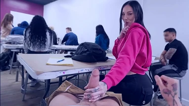 Booty Classmate Sneaks a Grope in Class